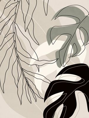 MINIMAL TROPICAL ART - LEAVES 01