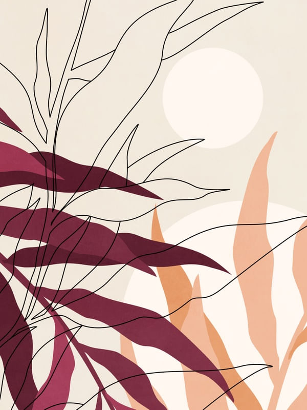 MINIMAL TROPICAL ART - LEAVES 09