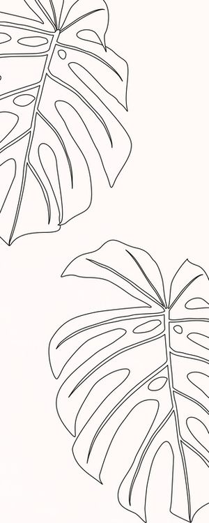 LINE ART - TROPICAL LEAVES 02