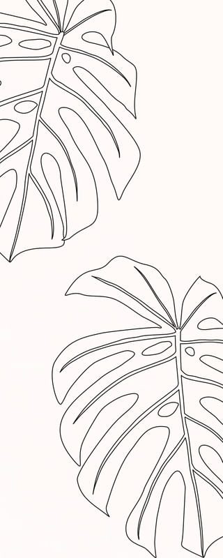 LINE ART - TROPICAL LEAVES 02