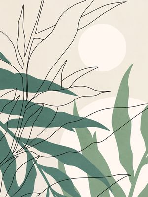 MINIMAL TROPICAL ART - LEAVES 23