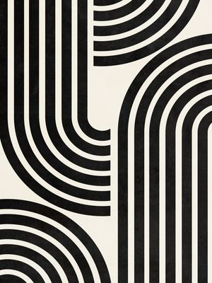 MINIMAL GEOMETIC ART - BLACK ARCHES