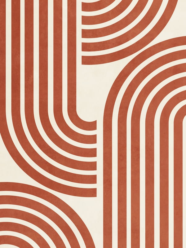 MINIMAL GEOMETIC ART - RED ARCHES