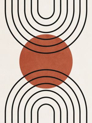 MINIMAL GEOMETIC ART - CIRCLE AND ARCHES 01