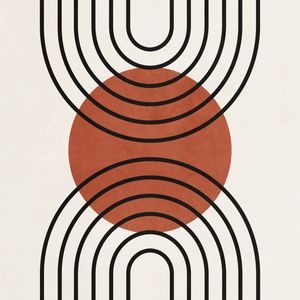 MINIMAL GEOMETIC ART - CIRCLE AND ARCHES 02