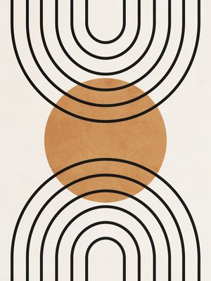 MINIMAL GEOMETIC ART - CIRCLE AND ARCHES 03