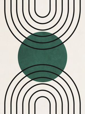 MINIMAL GEOMETIC ART - CIRCLE AND ARCHES 04