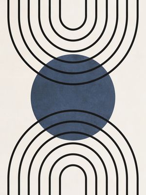 MINIMAL GEOMETRIC ART - CIRCLE AND ARCHES 06
