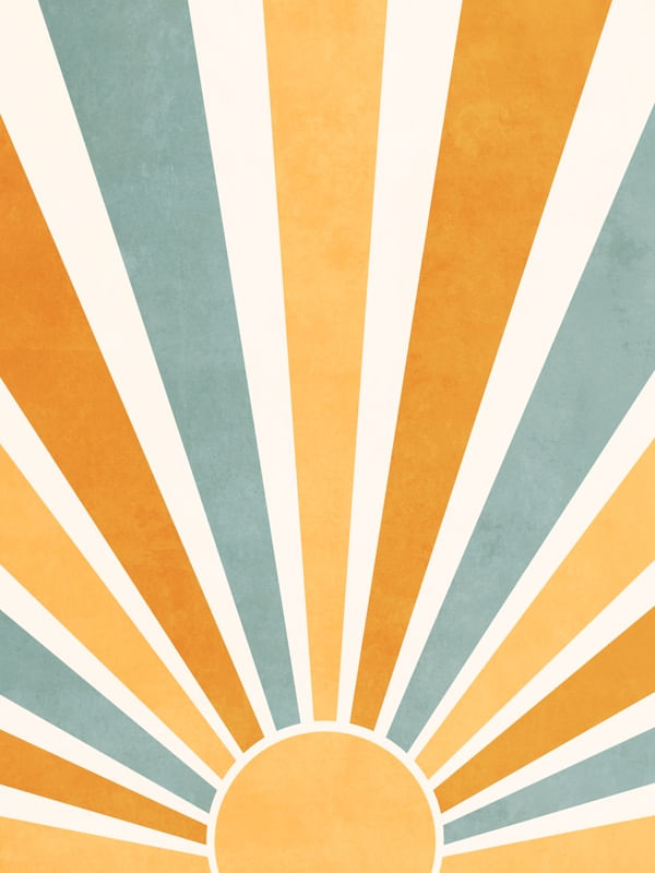 ABSTRACT SUN - BLUE AND YELLOW