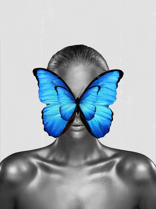 FACE BORBOLETA AZUL