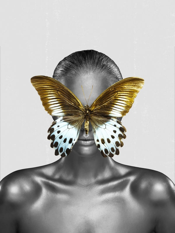 FACE BORBOLETA DOURADA