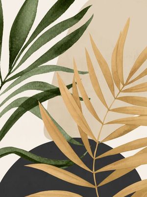 ABSTRACT ART TROPICAL LEAVES 76
