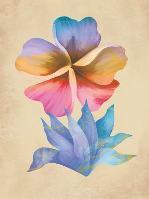 DUAS FLORES EM AQUARELA