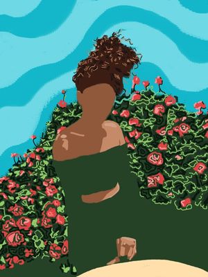"MOÇA EM SEU JARDIM"