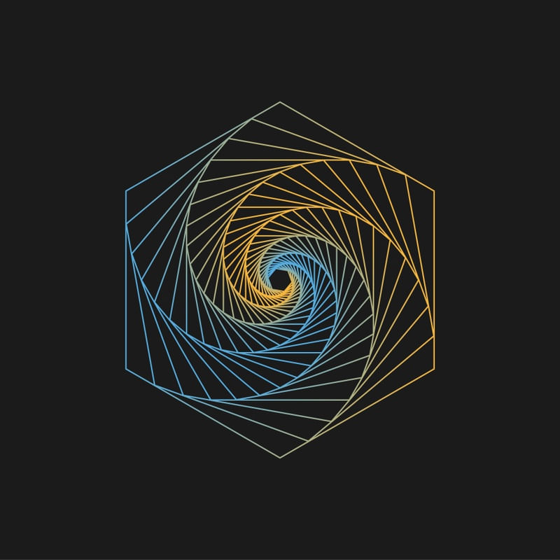 POLÍGONO DE ONDAS - AZUL E AMARELO