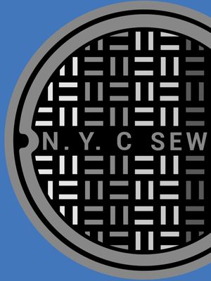 NEW YORK SEWER COVER BLUE