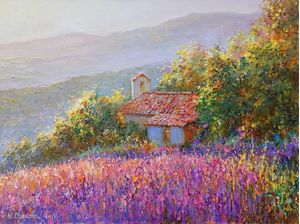 MORNING LIGHT IN PROVENCE, PAINTER OBUKHOVSKY YURY