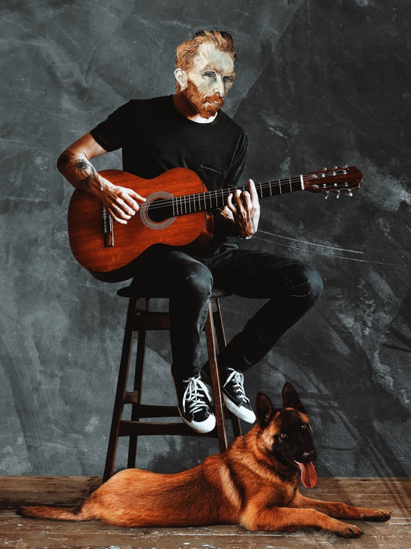 VINCENT PLAYING GUITAR