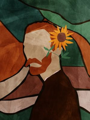 ABSTRACT ART SUNFLOWER