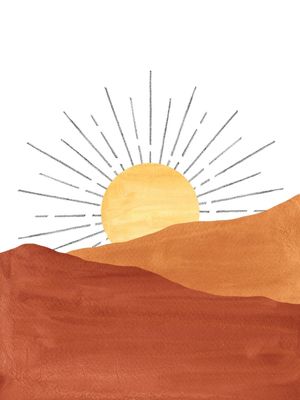 TERRACOTTA LANDSCAPE, SUN AND DESERT
