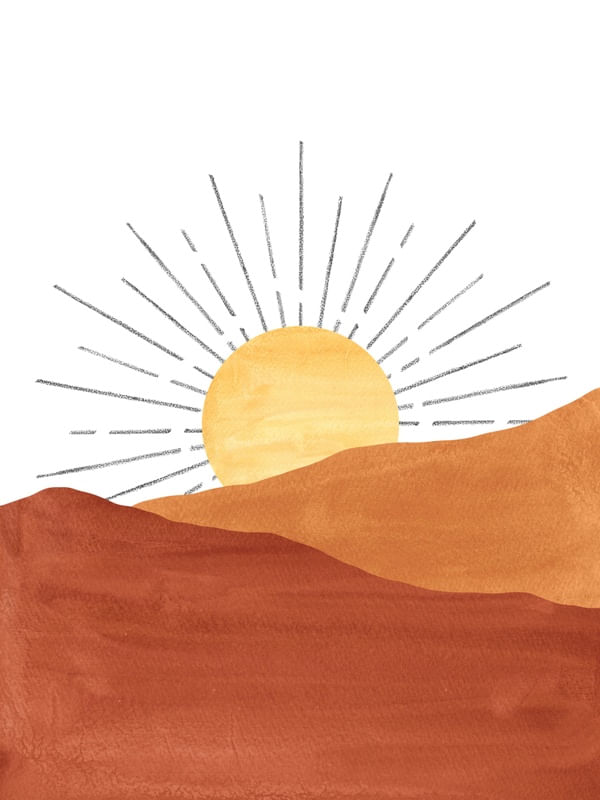 TERRACOTTA LANDSCAPE, SUN AND DESERT