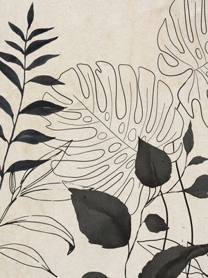 MINIMAL ABSTRACT ART TROPICAL LEAVES