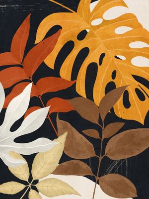 ABSTRACT ART TROPICAL LEAVES 84