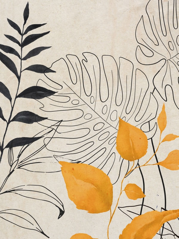 MINIMAL ABSTRACT ART TROPICAL LEAVES 3
