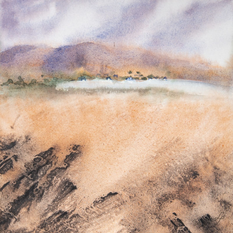 PAISAGEM ABSTRATA EM AQUARELA