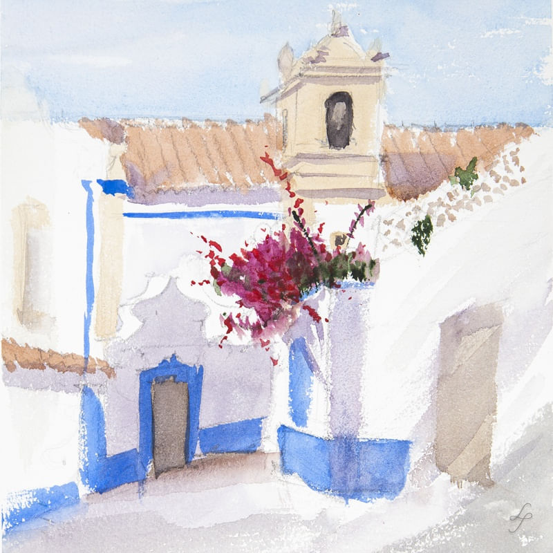 DETALHES DE CIDADE ANTIGA - AQUARELA