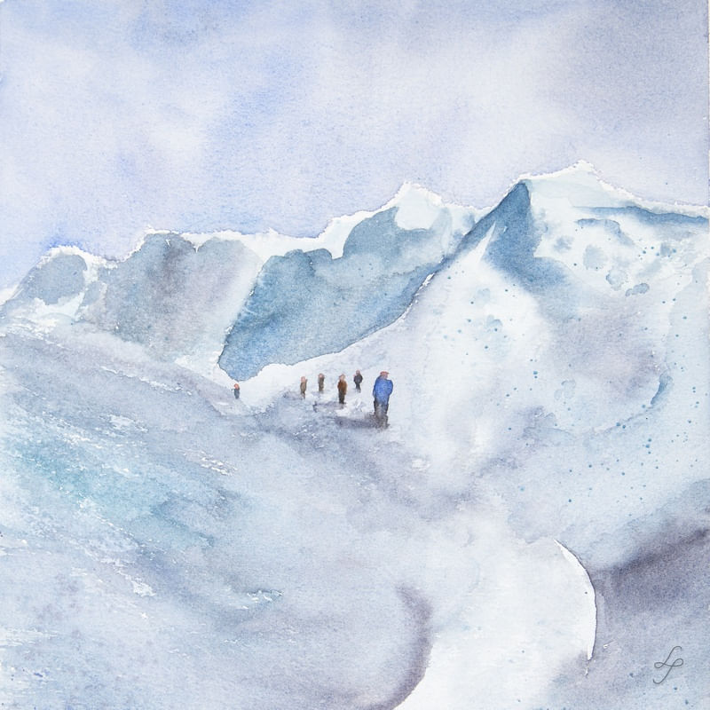 TRILHA GLACIAL EM AQUARELA
