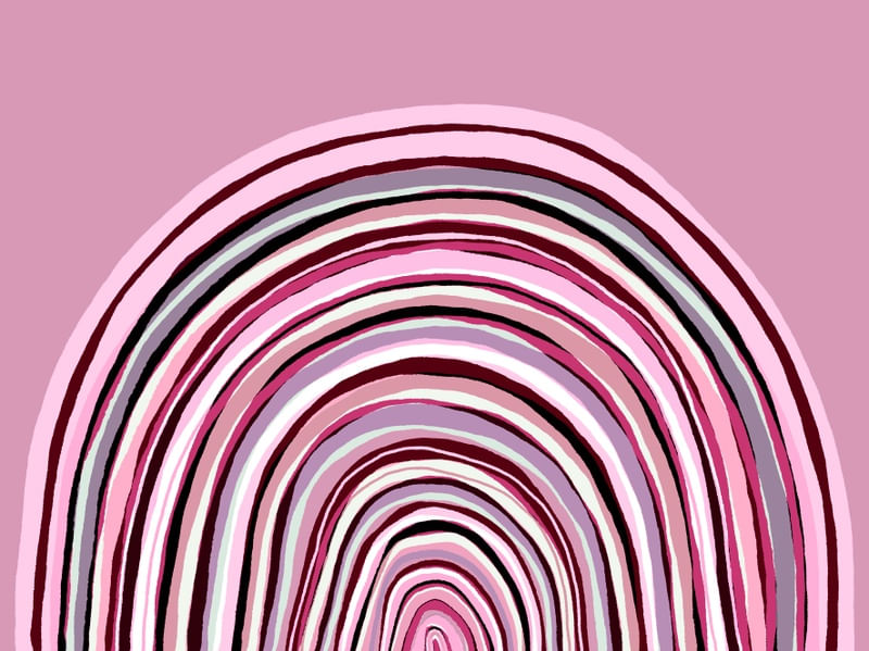 RAINBOW ARCH 6, COLORIDO ARCO IRIS MODERNO MINIMALISTA ILUSTRAÇÃO