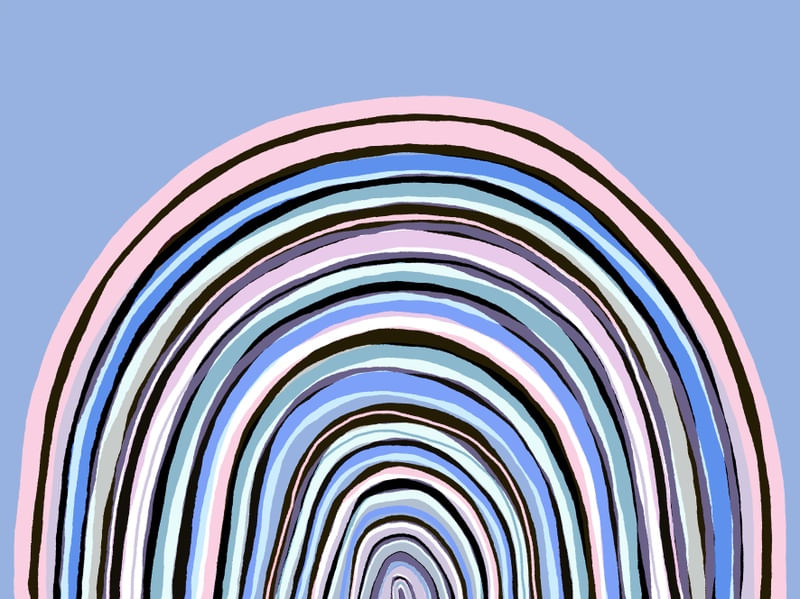 RAINBOW ARCH 9, COLORIDO ARCO IRIS MODERNO MINIMALISTA ILUSTRAÇÃO