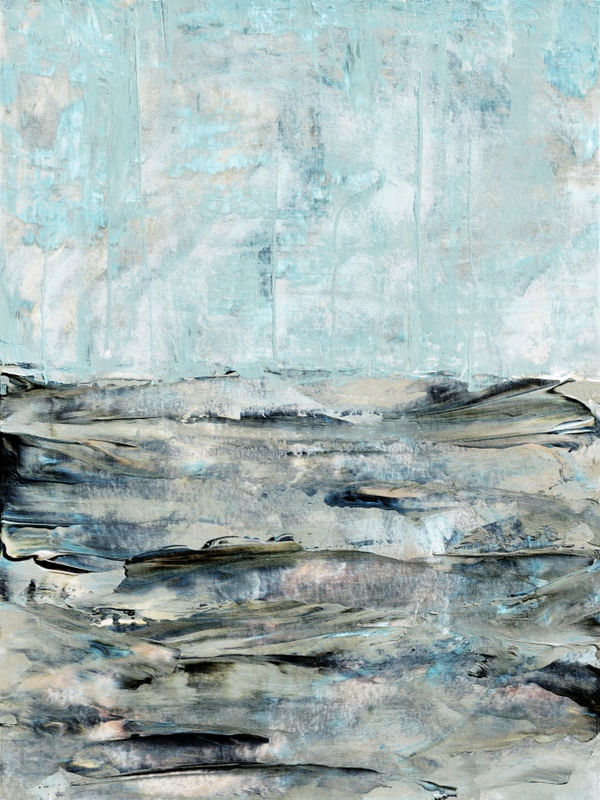 FLUIDITY 1, ABSTRATO OCEANO PAISAGEM PANORAMA ONDAS DE PRAIA ORGANICO PINTURA
