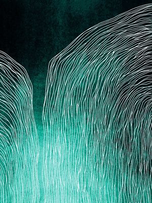 IN FLUX 1 ESMERALDA VERDE, MODERNO SKETCH ORGANICO LINHAS METALLICO ABSTRATO