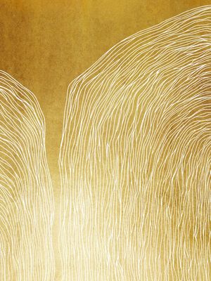IN FLUX 1 DOURADA AMARELO OURO, MODERNO SKETCH ORGANICO LINHAS METALLICO ABSTRATO