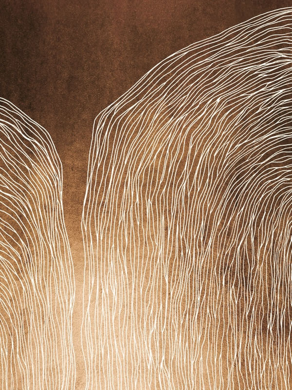 IN FLUX 1 COBRE LARANJA, MODERNO SKETCH ORGANICO LINHAS METALLICO ABSTRATO