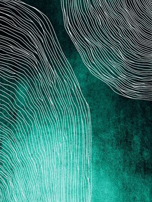 IN FLUX 2 ESMERALDA VERDE, MODERNO SKETCH ORGANICO LINHAS METALLICO ABSTRATO