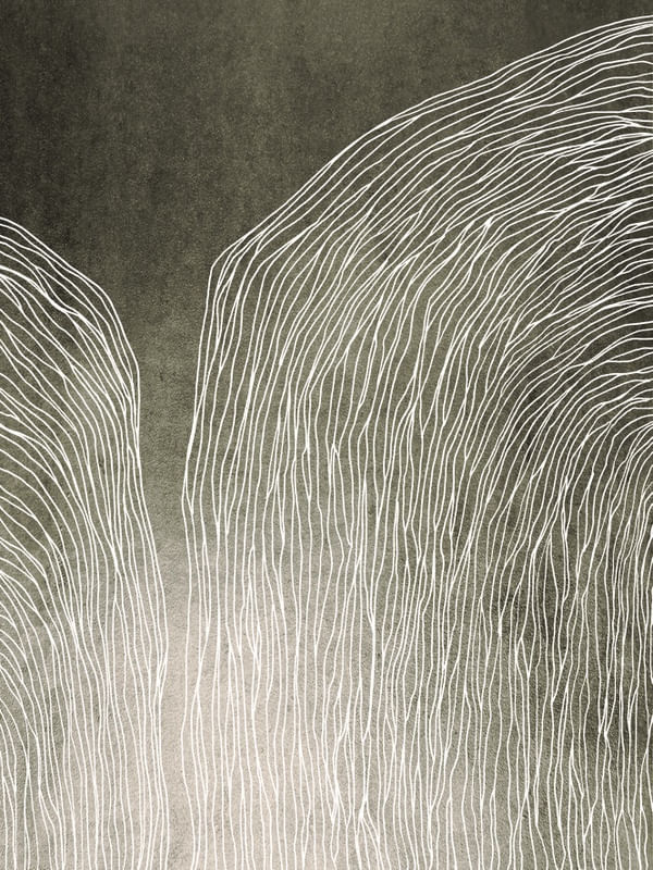 IN FLUX 1 PRATA PEDRA CINZA SEPIA, MODERNO SKETCH ORGANICO LINHAS METALLICO ABSTRATO