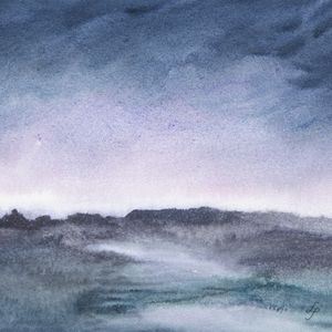 HORIZONTE ABSTRATO EM AQUARELA