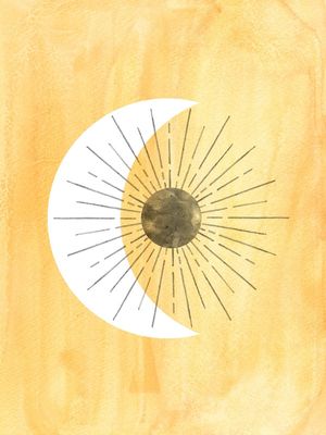 WATERCOLOR MOON AND SUN
