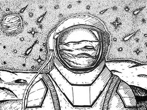 ASTRONAUTA E A CHUVA DE METEOROS
