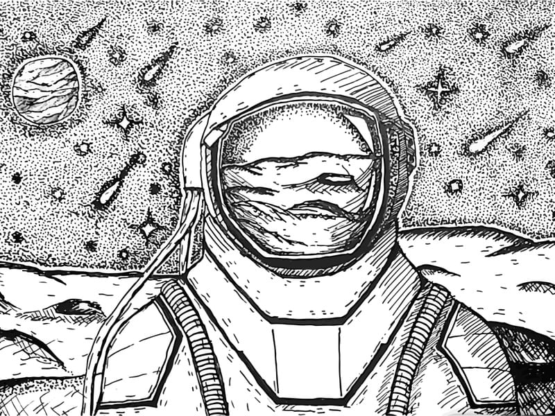 ASTRONAUTA E A CHUVA DE METEOROS