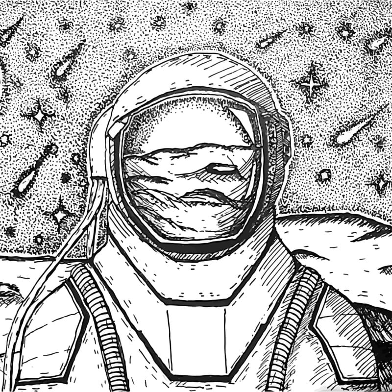 ASTRONAUTA E A CHUVA DE METEOROS (2)