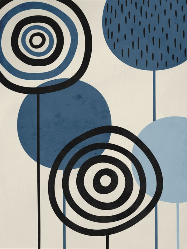 FLORES ABSTRATAS AZUL