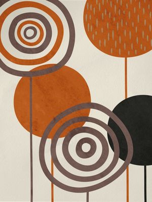 FLORES ABSTRATAS LARANJA 1