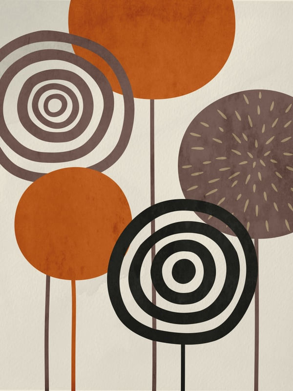 FLORES ABSTRATAS LARANJA 2