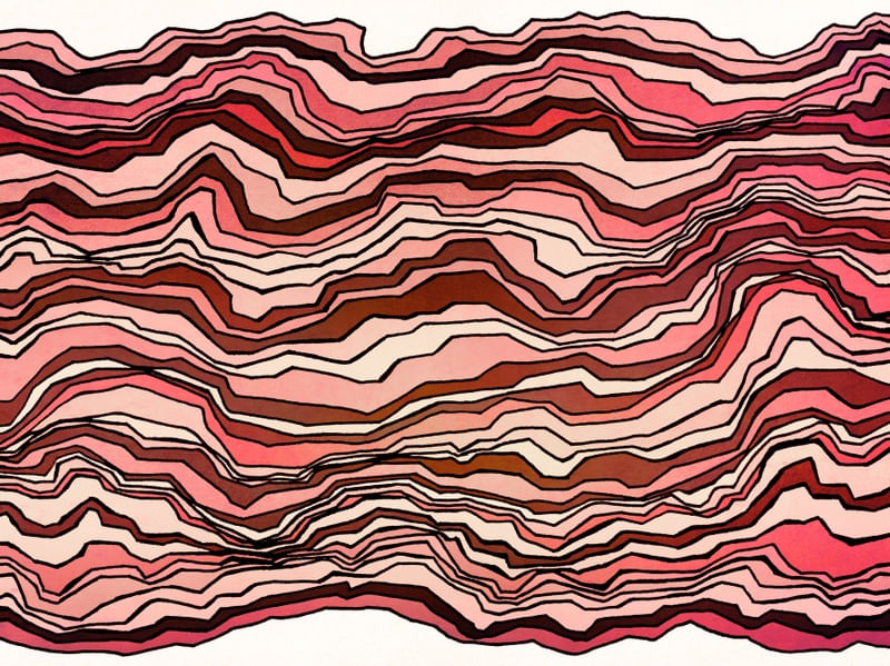 WAVES UPON WAVES 6, ONDAS OCEANO DE PRAIA FLUXO LINHAS MODERNO COLORIDO SKETCH