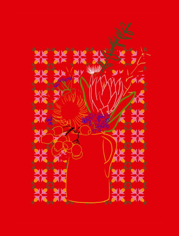 ARRANJO NO QUARTO VERMELHO