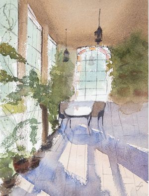 VARANDA DE CASA EM AQUARELA